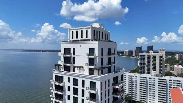 Circling the Hyde Park House tower above Hillsborough Bay.